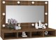 vidaXL Ντουλάπι με καθρέφτη και LED, καφέ δρυς, 90x31,5x62 cm