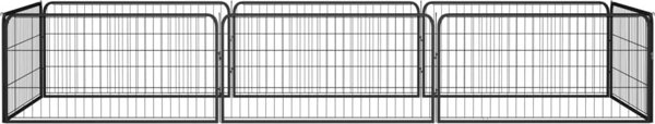 vidaXL vidaXL Kojec dla psa, 8 panele, czarny, 100x50 cm, stal