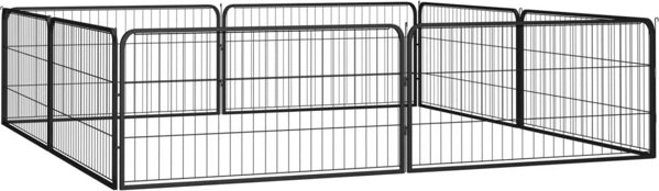 vidaXL vidaXL Kojec dla psa, 8 panele, czarny, 100x50 cm, stal