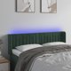 vidaXL Zaglonek do lozka z LED, ciemnozielony, 147x16x78/88cm, aksamit