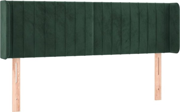 vidaXL Zaglonek do lozka z LED, ciemnozielony, 147x16x78/88cm, aksamit