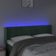 vidaXL Zaglonek do lozka z LED, ciemnozielony, 147x16x78/88cm, aksamit