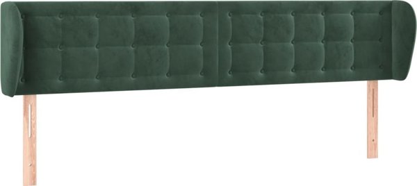 vidaXL Zaglowek uszak, ciemnozielony, 203x23x78/88 cm, aksamitny