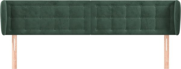 vidaXL Zaglowek uszak, ciemnozielony, 203x23x78/88 cm, aksamitny