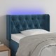 vidaXL Zaglowek do lozka z LED, ciemnoniebieski, 83x16x78/88 cm, aksamit