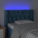 vidaXL Zaglowek do lozka z LED, ciemnoniebieski, 83x16x78/88 cm, aksamit