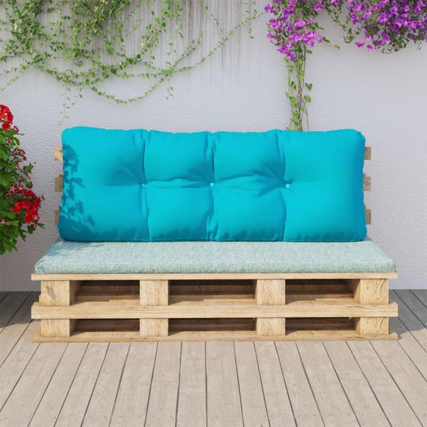 vidaXL Μαξιλάρι για καναπέ παλέτας, τιρκουάζ, 120x40x12 εκ., υφασμάτινο