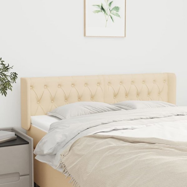 vidaXL Zaglowek uszak, kremowy, 163x16x78/88 cm, tkanina