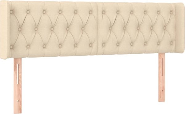 vidaXL Zaglowek uszak, kremowy, 163x16x78/88 cm, tkanina