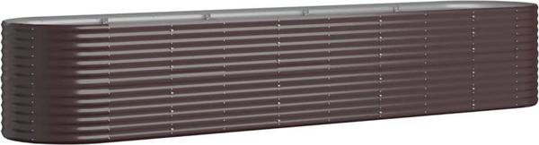vidaXL Donica κήπου από βαμμένο με πούδρα ατσάλι, 368x80x68 εκ, καφέ