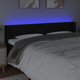 vidaXL Κεφαλάρι κρεβατιού με LED, μαύρο, 203x16x78/88 cm, ύφασμα
