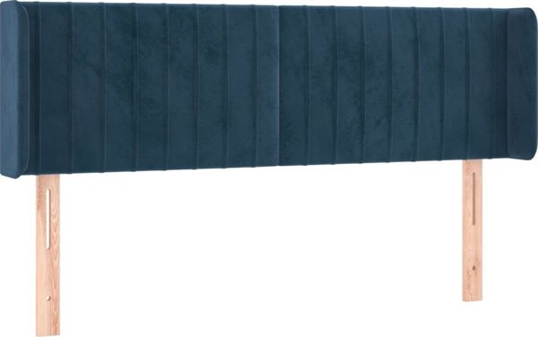 vidaXL Στήριγμα κεφαλιού uszak, σκούρο μπλε, 147x16x78/88 cm, βελούδο