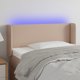 vidaXL Κεφαλάρι για κρεβάτι με LED, cappuccino, 83x16x78/88 cm, δερματίνη