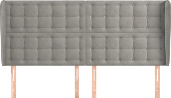vidaXL Κεφαλάρι uszak, ανοιχτό γκρι, 183x23x118/128 cm, βελούδο
