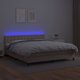 vidaXL Lozko kontynentalne z materacem i oswietleniem LED cappuccino 160x200 cm