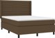 vidaXL Λουζκο κοντινεντάλ με στρώμα, καφέ, 140x200 εκ, ύφασμα