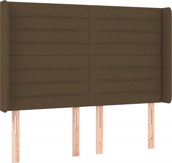 vidaXL Λουζκο κοντινεντάλ με στρώμα, καφέ, 140x200 εκ, ύφασμα
