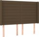 vidaXL Λουζκο κοντινεντάλ με στρώμα, καφέ, 140x200 εκ, ύφασμα