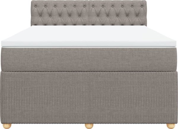 vidaXL Logko kontynentalne z materacem taupe tkanina 140x200 cm