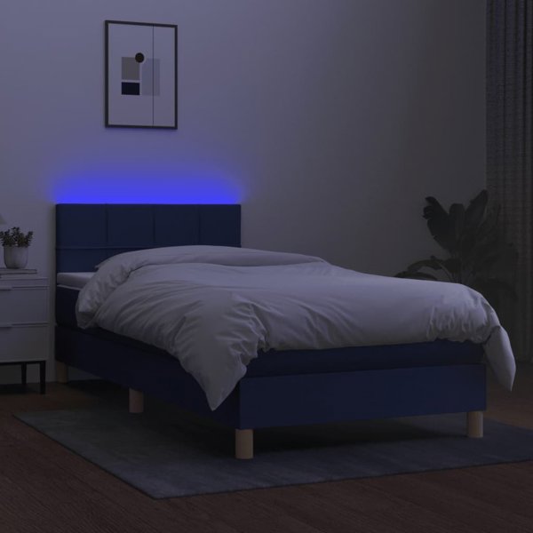 vidaXL Λουτζκο Κοντινεντάλ με Στρώμα Μπλε 100x200 εκ. Τελική Ύφανση