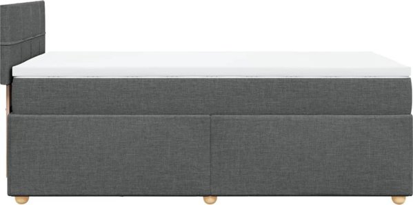 vidaXL Κρεβάτι Continental με Στρώμα, Σκούρο Γκρι Υφασμάτινο, 90x190 cm