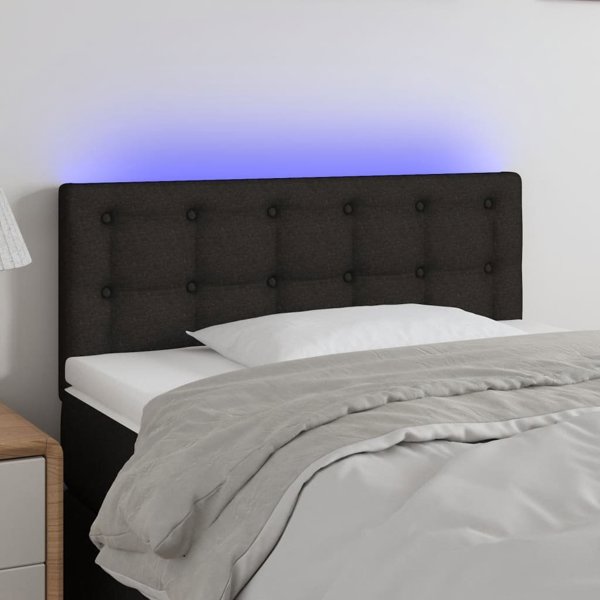 vidaXL Κεφαλάρι Κρεβατιού με LED, Μαύρο, 80x5x78/88 cm, Υφασμάτινο