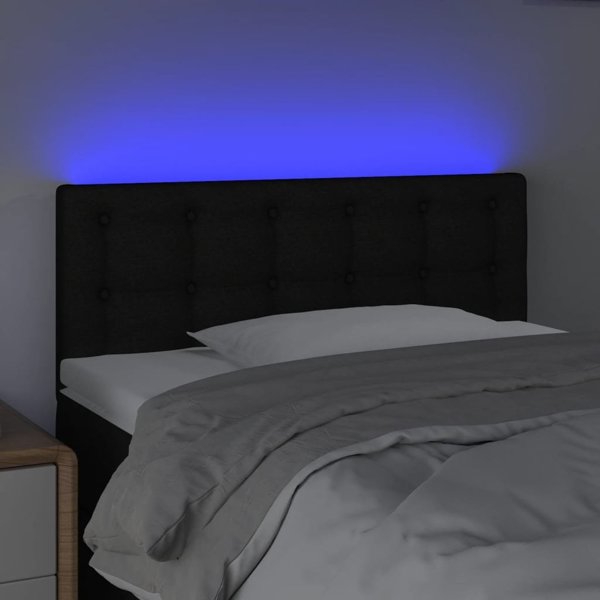 vidaXL Κεφαλάρι Κρεβατιού με LED, Μαύρο, 80x5x78/88 cm, Υφασμάτινο