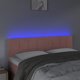 vidaXL Κεφαλάρι για κρεβάτι με LED, ροζ, 144x5x78/88 cm, βελούδινο
