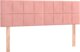 vidaXL Κεφαλάρι για κρεβάτι με LED, ροζ, 144x5x78/88 cm, βελούδινο