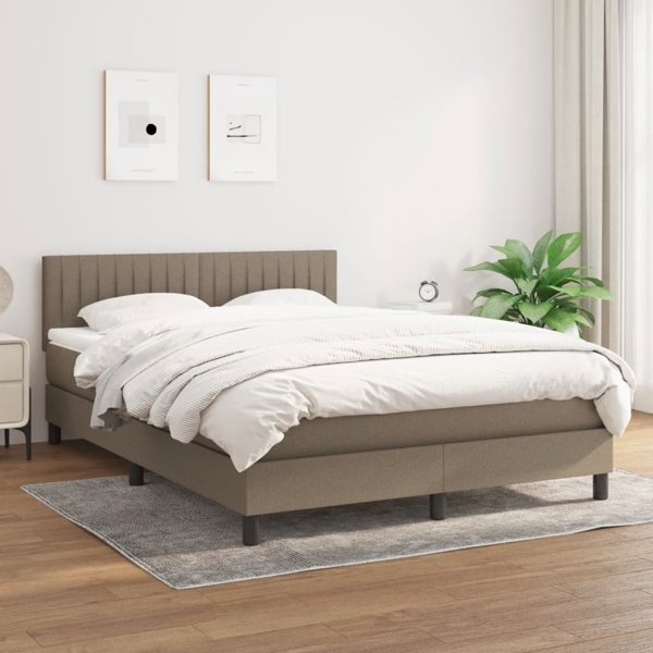 vidaXL Κρεβάτι continental με στρώμα, ταουπ, ύφασμα, 140x200 εκ.