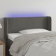 vidaXL Zaglowek do lozka z LED, ciemnoszary, 93x16x78/88 cm, aksamit