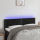 vidaXL Κεφαλάρι Κρεβατιού με LED, Μαύρο, 144x5x78/88 εκ, Βελούδο