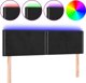vidaXL Κεφαλάρι Κρεβατιού με LED, Μαύρο, 144x5x78/88 εκ, Βελούδο