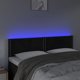 vidaXL Κεφαλάρι Κρεβατιού με LED, Μαύρο, 144x5x78/88 εκ, Βελούδο