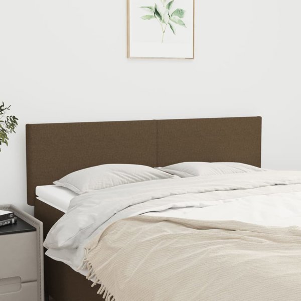 vidaXL Σετ 2 κεφαλάρια κρεβατιού, σκούρο καφέ, 72x5x78/88 εκ, ύφασμα, Lumarko!