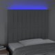 vidaXL Κεφαλάρι κρεβατιού με LED, ανοιχτό γκρι, 100x5x118/128 cm, ύφασμα