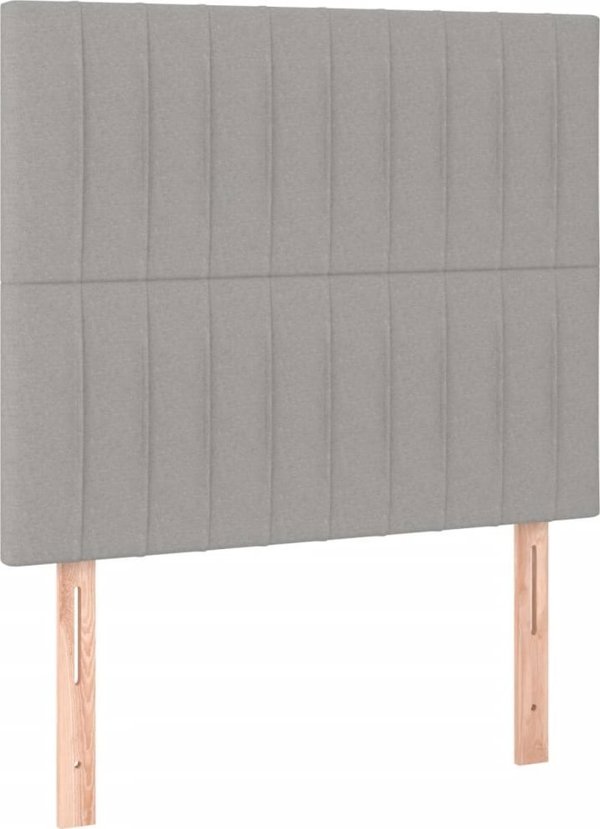 vidaXL Κεφαλάρι κρεβατιού με LED, ανοιχτό γκρι, 100x5x118/128 cm, ύφασμα