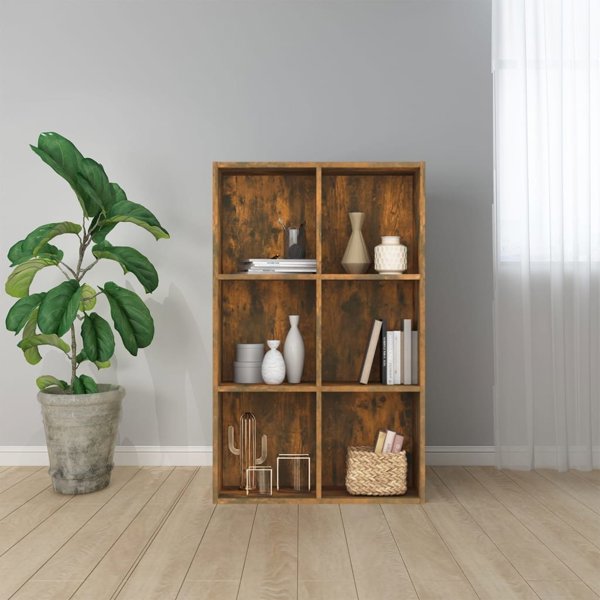 Ραφιέρα βιβλίων vidaXL, καπνιστή βαλανιδιά, 66x30x98 cm