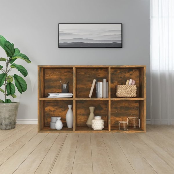 Ραφιέρα βιβλίων vidaXL, καπνιστή βαλανιδιά, 66x30x98 cm
