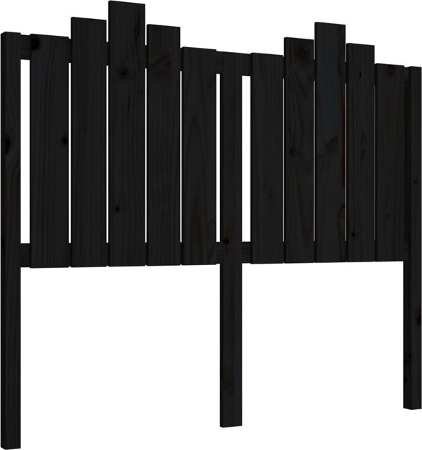 vidaXL Κεφαλάρι κρεβατιού, μαύρο, 126x4x110 cm, μασίφ πεύκο