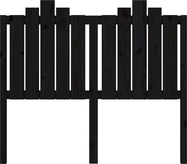 vidaXL Κεφαλάρι κρεβατιού, μαύρο, 126x4x110 cm, μασίφ πεύκο