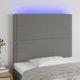 vidaXL Προσκέφαλο κρεβατιού με LED, σκούρο γκρι, 80x5x118/128 cm, ύφασμα