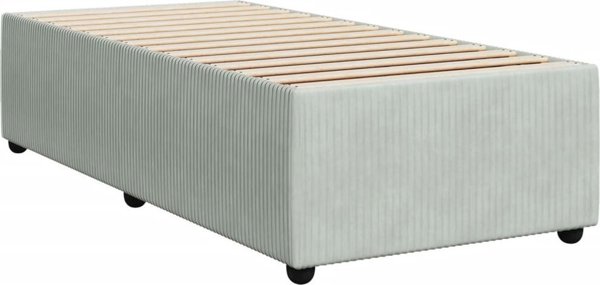 vidaXL Κρεβάτι Continental με στρώμα, ανοιχτό γκρι βελούδο, 90x190 cm