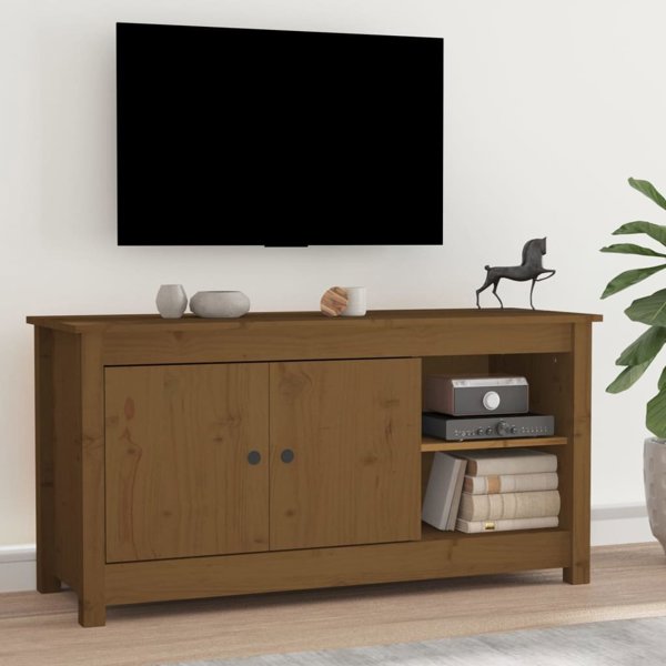 vidaXL Έπιπλο τηλεόρασης μελί καφέ 103x36,5x52 cm από μασίφ πεύκο