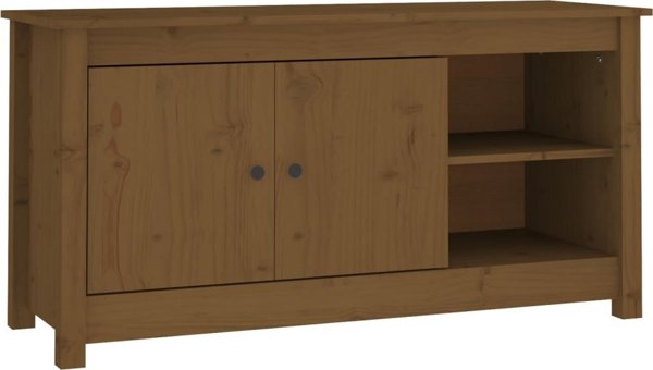 vidaXL Έπιπλο τηλεόρασης μελί καφέ 103x36,5x52 cm από μασίφ πεύκο