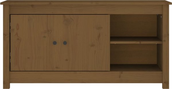 vidaXL Έπιπλο τηλεόρασης μελί καφέ 103x36,5x52 cm από μασίφ πεύκο
