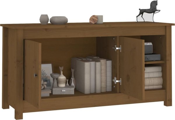 vidaXL Έπιπλο τηλεόρασης μελί καφέ 103x36,5x52 cm από μασίφ πεύκο