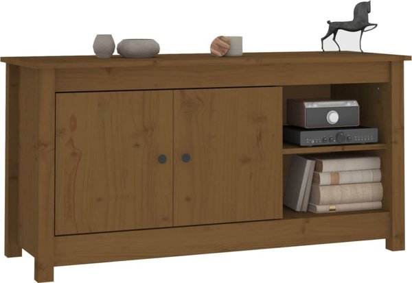 vidaXL Έπιπλο τηλεόρασης μελί καφέ 103x36,5x52 cm από μασίφ πεύκο