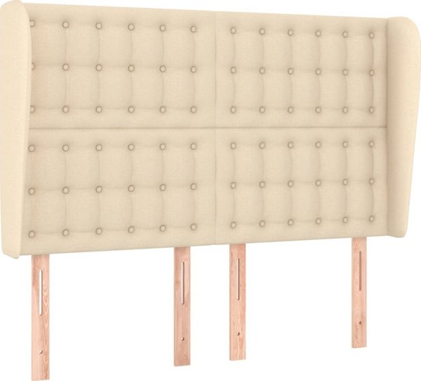 vidaXL Επικαθήμενο προσκέφαλο, κρεμ, 147x23x118/128 εκ, ύφασμα