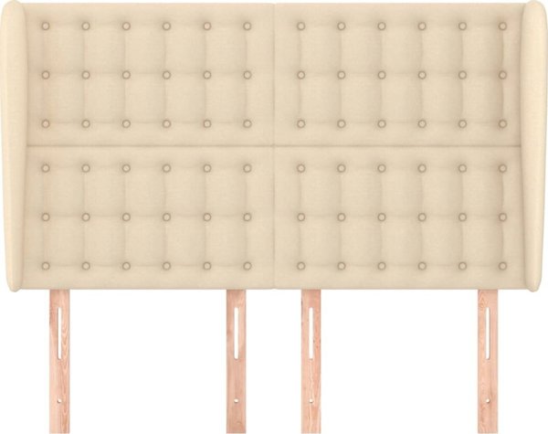 vidaXL Επικαθήμενο προσκέφαλο, κρεμ, 147x23x118/128 εκ, ύφασμα